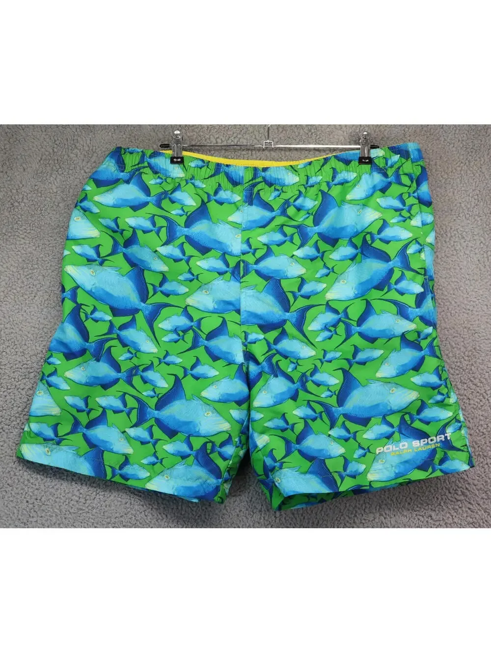 Polo Sport Swim Trunks Men Sz XL y2k Fish Print